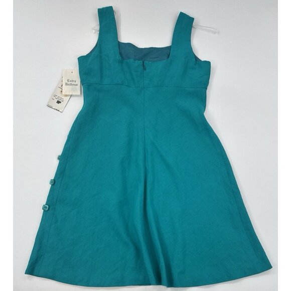 Vintage DONNA RICCO Sleeveless Dress Womes 8P Green Linen Lined A-Line Y2K NEW - Picture 2 of 12